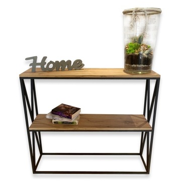 konsolka toaletka INDUSTRIALNA LOFT 100X25X90 DĄB CRAFT ZŁOTY