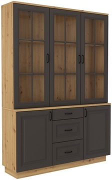 Kredens witryna z komodą GRAFIT / ARTISAN SPRING