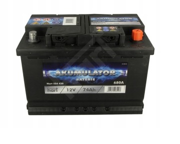 AKUMULATOR HART 12V74Ah 680A Wysoki PRAWY +