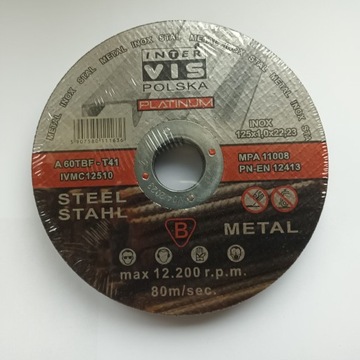 TARCZE DO CIĘCIA METALU 125x1mm 10szt