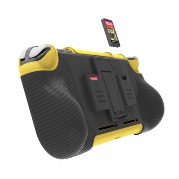 IRIS Grip nakładka uchwyt etui podstawka 2 w 1 do Switch Lite żółto-czarny