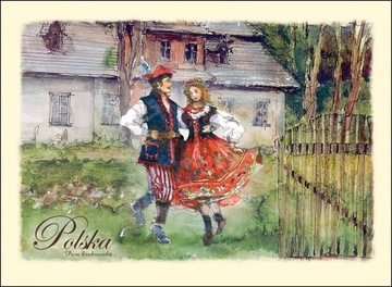 KARTKA POCZTOWA POCZTÓWKA WIDOKÓWKA B6 FOLK STROJE LUDOWE POLSKA