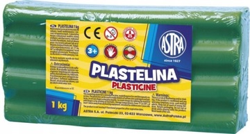 Zielona PLASTELINA Dziecięca do Przedszkola 1kg