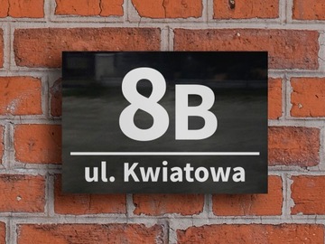 Адресная табличка с номером дома GLOSS BLACK