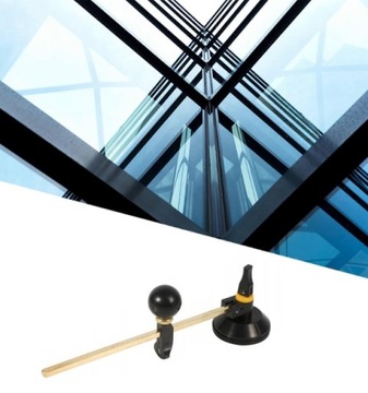 CYRKIEL NARZĘDZIE DO SZKŁA OKRĘGÓW KÓŁEK REGULOWANY PRZYSSAWKA ZŁOTY 120CM