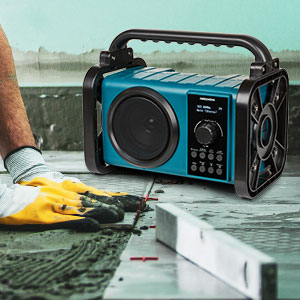 ЦИФРОВОЕ СТРОИТЕЛЬНОЕ РАДИО DAB+ FM BLUETOOTH MD43877 LED IP44 ПРОЧНОЕ