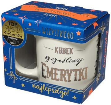 KUBEK SZCZĘŚLIWEJ EMERYTKI na emeryturę prezent