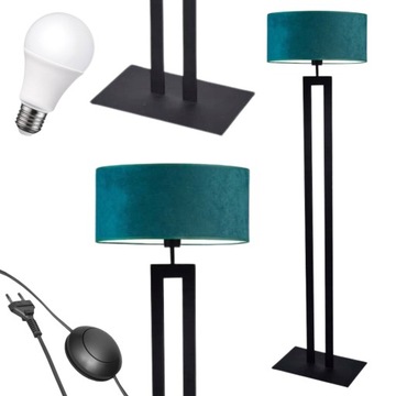 Lampa stojąca z abażurem MONO nowoczesna welur LED
