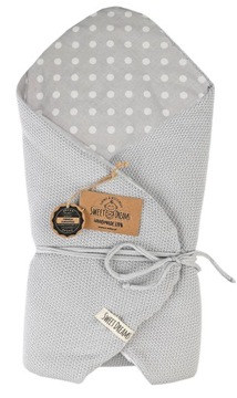 ROŻEK NIEMOWLĘCY TKANY BAWEŁNA 75x75cm SZARY