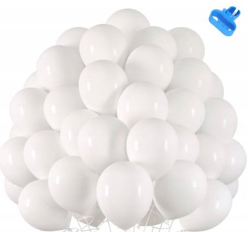 BALONY MATOWE BIAŁE DUŻE 30 CM PASTELOWE MOCNE WESELE CHRZEST KOMUNIA PARTY