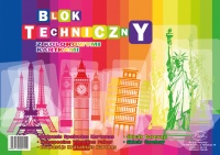 Blok techniczny A4 kolor 8 kartek 160g Protos