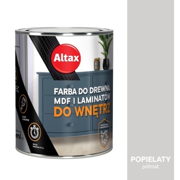Farba do mebli kuchennych drewna mdf laminatów drzwi POPIELATY 750ml ALTAX