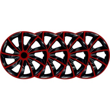 4x Kołpaki 14 cali NRM QUAD CZARNO CZERWONE TUNING