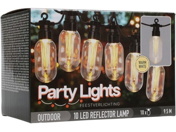 ZEWNĘTRZNE LAMPKI OGRODOWE Girlanda 10 sztuk LED 230V - 9,5 m