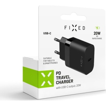 Зарядное устройство, адаптер, USB-C, PD, фиксированный 20 Вт