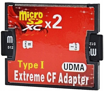 Adapter 2x MicroSD do CF Type I Dual do 128GB
