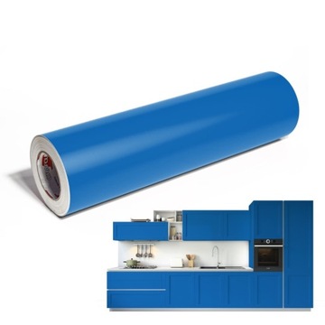 Okleina Meblowa 50 x 100 cm Niebieski Matowy