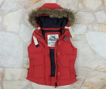 SUPERDRY UNIVERSITY GILET PUCHOWY BEZRĘKAWNIK S