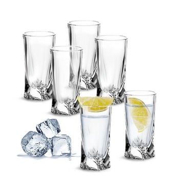 BOHEMIA QUADRO KIELISZKI WÓDKA 50 ML SZKŁO 6 EL