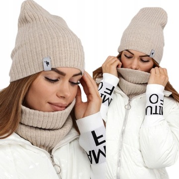 KOMIN DAMSKI KOBIECY ZIMOWY TUBA GOLF LEKKI PRODUKT POLSKI BEŻOWY 2460