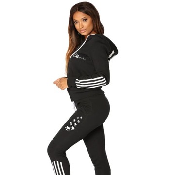 New Women's Set Casual Stripe Print Long Sleeve Zi