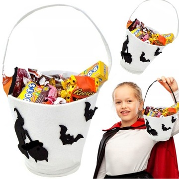 WIADERKO NA CUKIERKI SŁODYCZE HALLOWEEN BIAŁE
