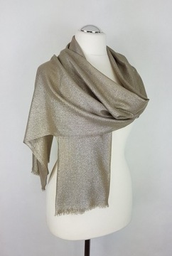 251 Elegancki SZAL na sukienkę CAPPUCINO SREBRZONE