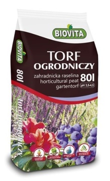 TORF OGRODNICZY KWAŚNY DO BORÓWEK ROŚLIN KWAŚNOLUBNYCH 3,5-4,5pH 80L