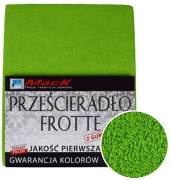 PRZEŚCIERADŁO FROTTE Z GUMKĄ 180X200 jasna zieleń