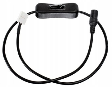 Złączka DC 2,1/5,5 żeńska + klik 8mm + włącznik
