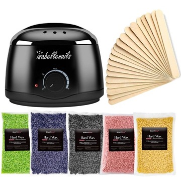 ZESTAW DO DEPILACJI PODGRZEWACZ WOSK TWARDY 5x100g
