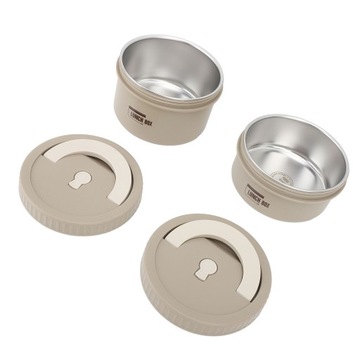 Ланч-бокс Bento круглый, коричневый, с RS