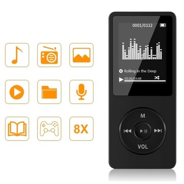 MP3-ПЛЕЕР 16 ГБ РАДИО BLUETOOTH 5.0 FM ЭЛЕКТРОННАЯ КНИГА С ШУМОПОДАВЛЕНИЕМ + НАУШНИКИ