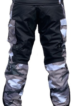 NOWOSC Spodnie Motocyklowe Moro białe Rozmiary 5XL