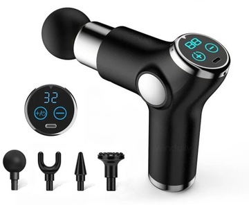 МАССАЖЕР МАССАЖНЫЙ ПИСТОЛЕТ 4 СВЕТОДИОДНЫХ НАКОНЕЧНИКА 32 РЕЖИМА