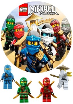 OPŁATEK NA TORT LEGO NINJAGO + MINI POSTACIE