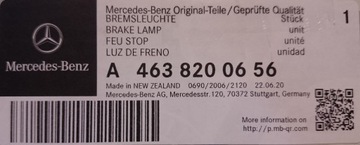 SVĚTLO STOP MERCEDES W461 W463 A4638200656