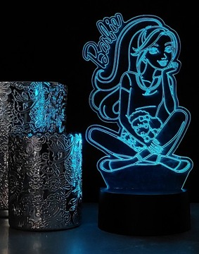 НОЧНИК БАРБИ 3D LED RGB ПУЛЬТ ДИСТАНЦИОННОГО УПРАВЛЕНИЯ В ПОДАРОК