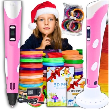 ZESTAW MAXi Pen 3d Prezent Dla DZIECKA DZIEWCZYNKI 10 11 12 13 Lat + 409m