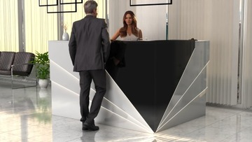Nowoczesna Lada recepcyjna R175 180x150cm LED