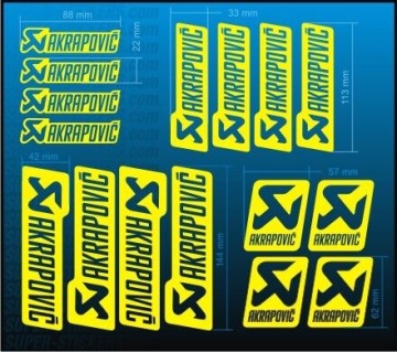 Набор наклеек с логотипом AKRAPOVIC, 16 шт., мотокросс, квадроцикл, эндуро, сильный