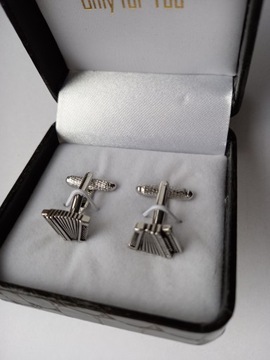 Серебряные запонки для рубашки-аккордеона