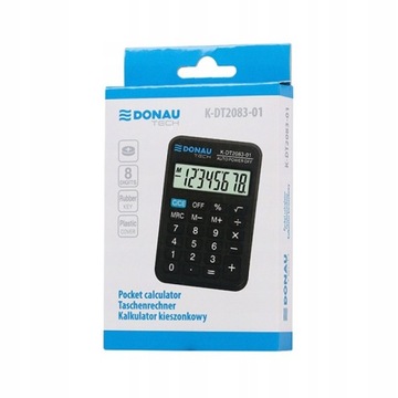 Карманный калькулятор 8-значный черный Donau Tech