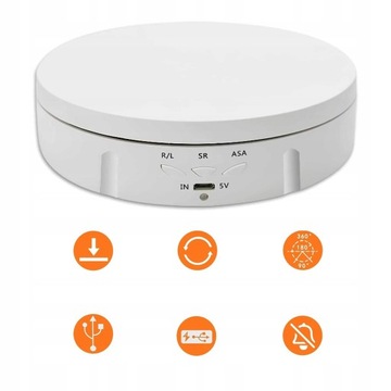 ПОВОРОТНЫЙ СТОЛ ЭЛЕКТРИЧЕСКАЯ ПОДСТАВКА USB 360° 138 мм