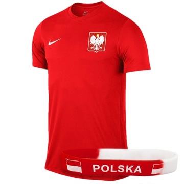 NIKE Polska Koszulka Męska Kibica Reprezentacja + bransoletka ZESTAW r XL