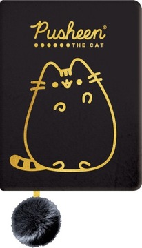 Pamiętnik Pluszowy z Pomponem Pusheen The Cat Gold Notes A5 Czarny