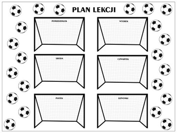 Plan lekcji NAKLEJKA zmazywalny piłka A4+GRATIS