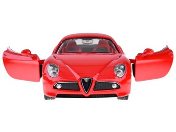 Металлическая машинка Alfa Romeo 8C Competizione 1:32, игрушечная машинка, звук, свет