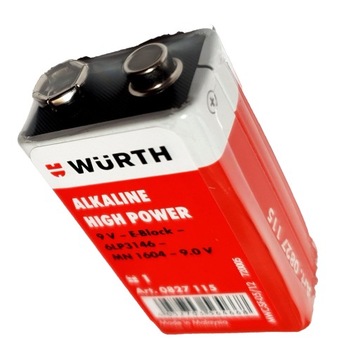 Bateria WURTH Blok 9V DC E-block; 6LR61 6AM6 1szt.