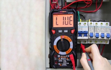 Цифровой мультиметр, [В, А, Ом, Ф, Гц, DutyC, температура], NCV, фонарик, Habotest